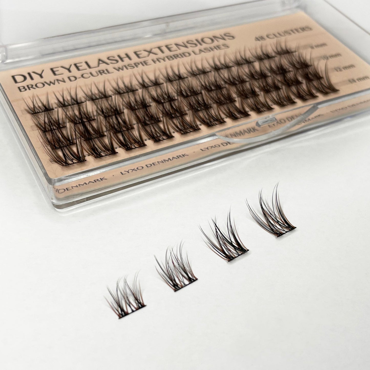 BROWN Wispie Hybrid D-curl Clusters/Fransar