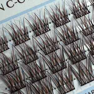 BROWN Natural C-curl Clusters/Fransar