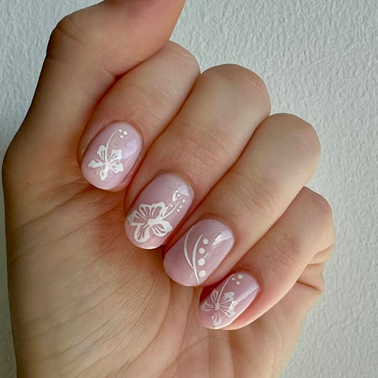 Hibiskus nagelklistermärken